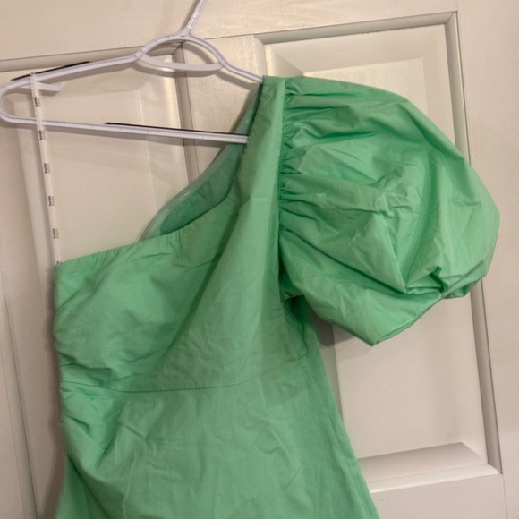 New! Aureta x Anthropologie One-Shoulder Mini Dress Light Green 45195 - Picture 6 of 14